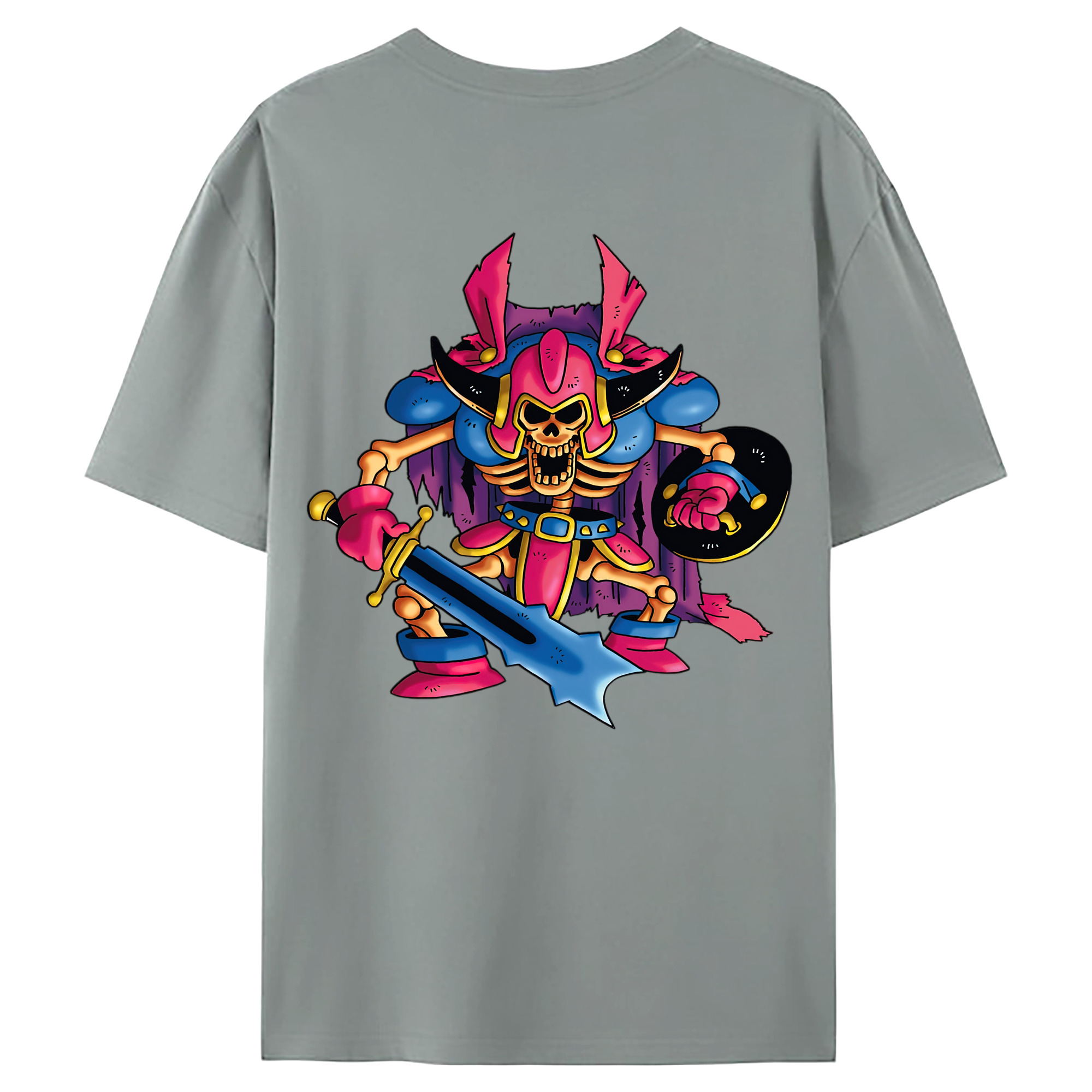 （画像用） ドラゴンクエスト Doragon Kuesuto Dragon Quest 綿100％ メンズ半袖Tシャツ（バックプリント） 通気性